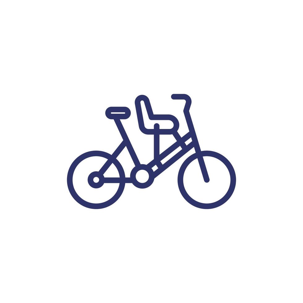 child seat for bike line icon on white vector