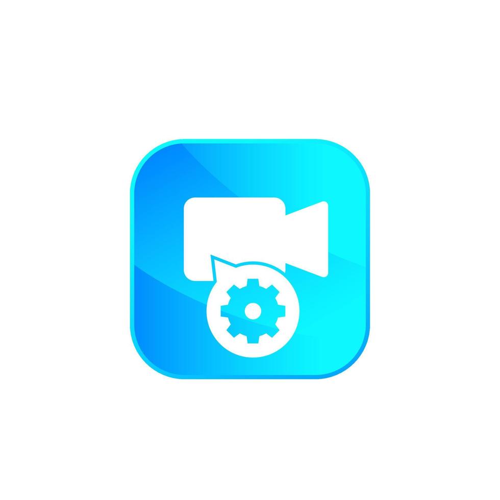 icono de configuración de videollamadas para aplicaciones vector