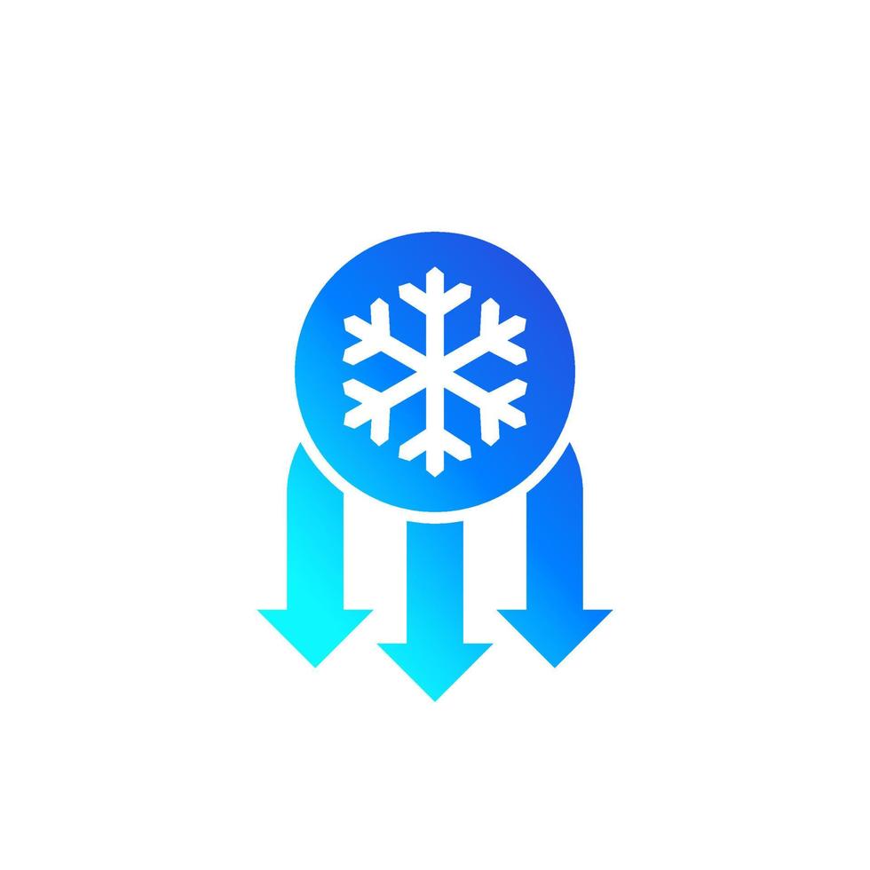 Frost impact, freezing icon, vector