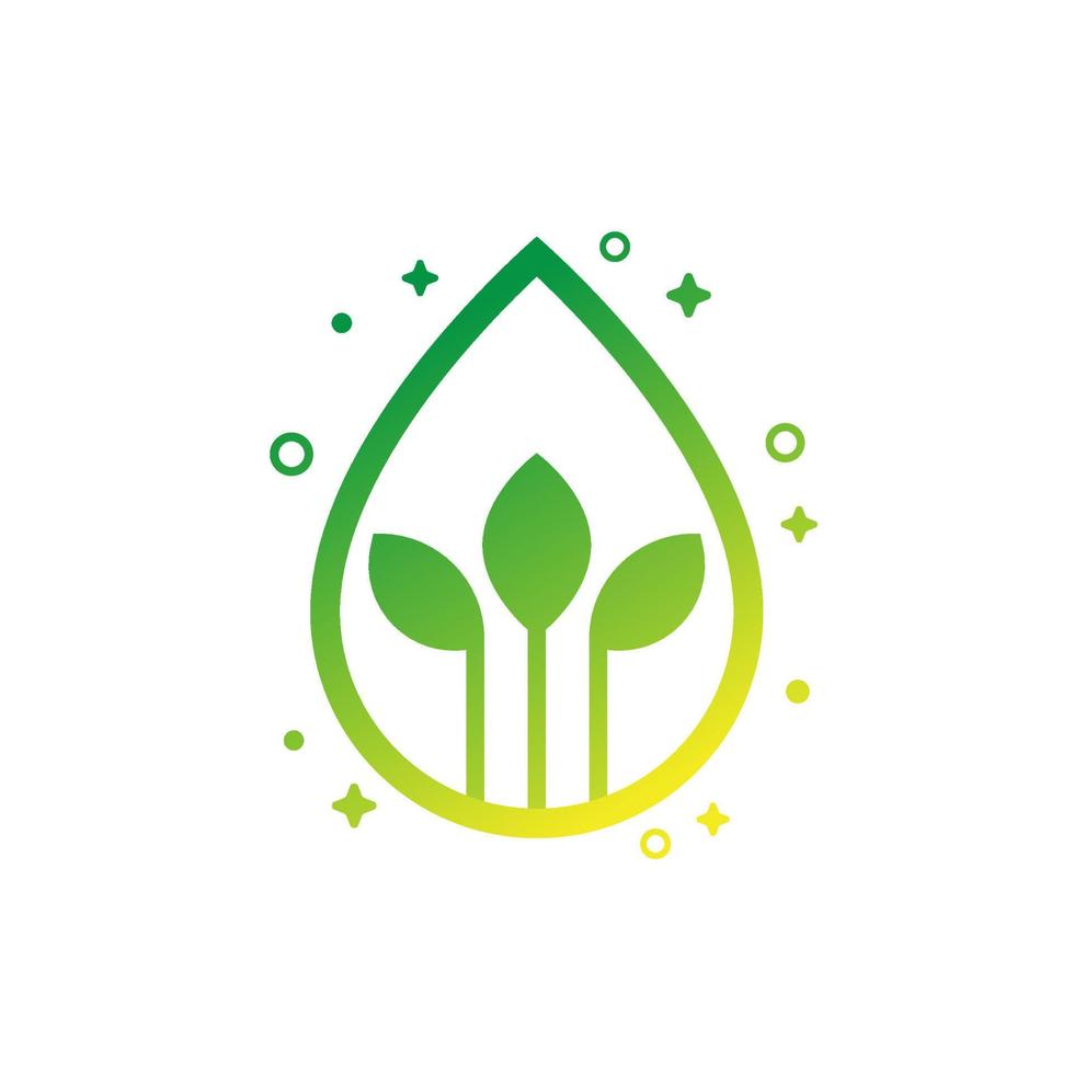 Natural component icon with a drop vector