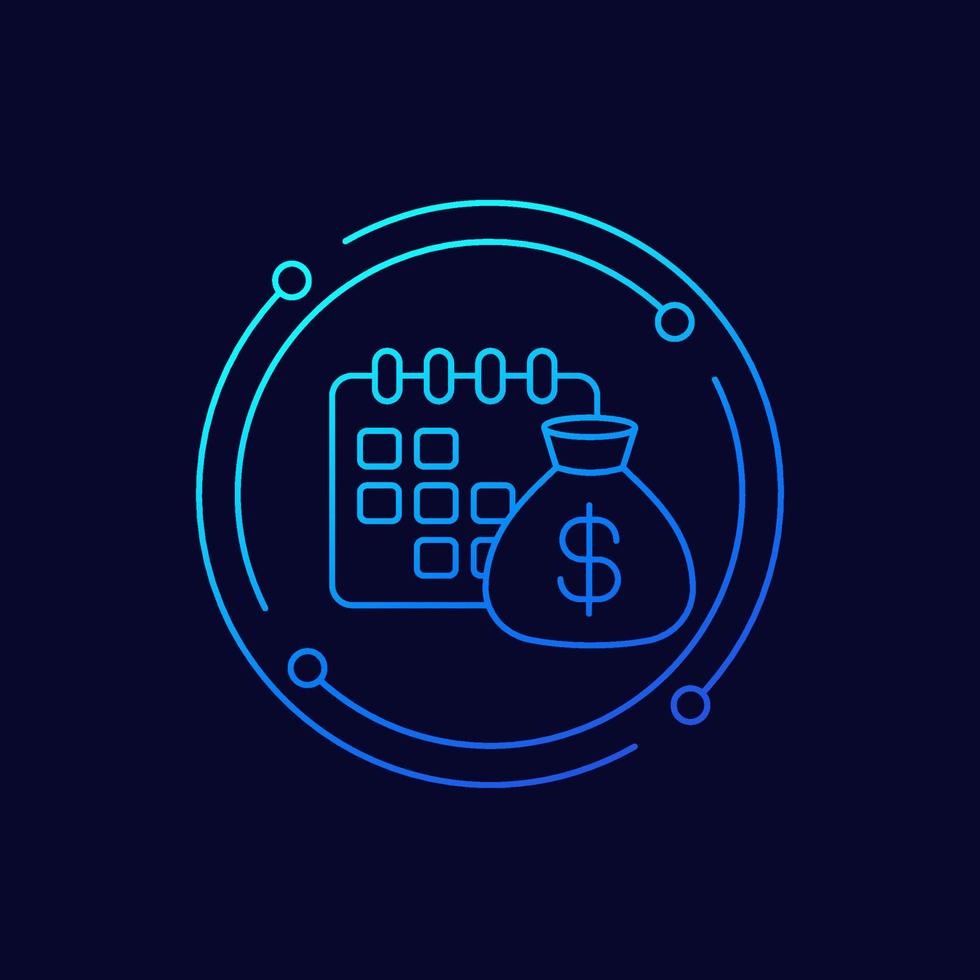 deposit period line vector icon