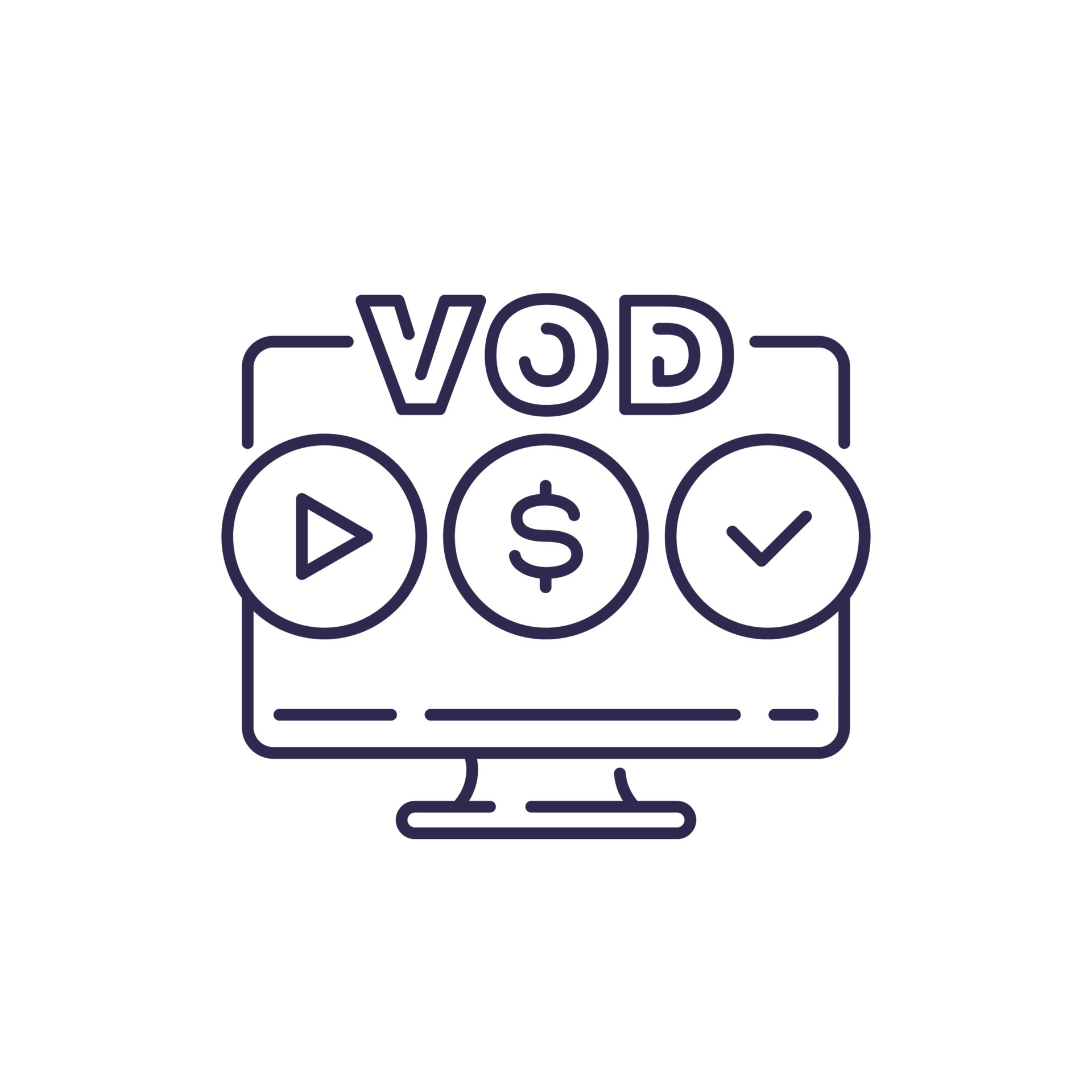 VOD, video on demand line icon 11231522 Vector Art at Vecteezy