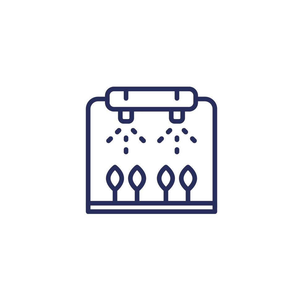 irrigation, watering crops line icon vector