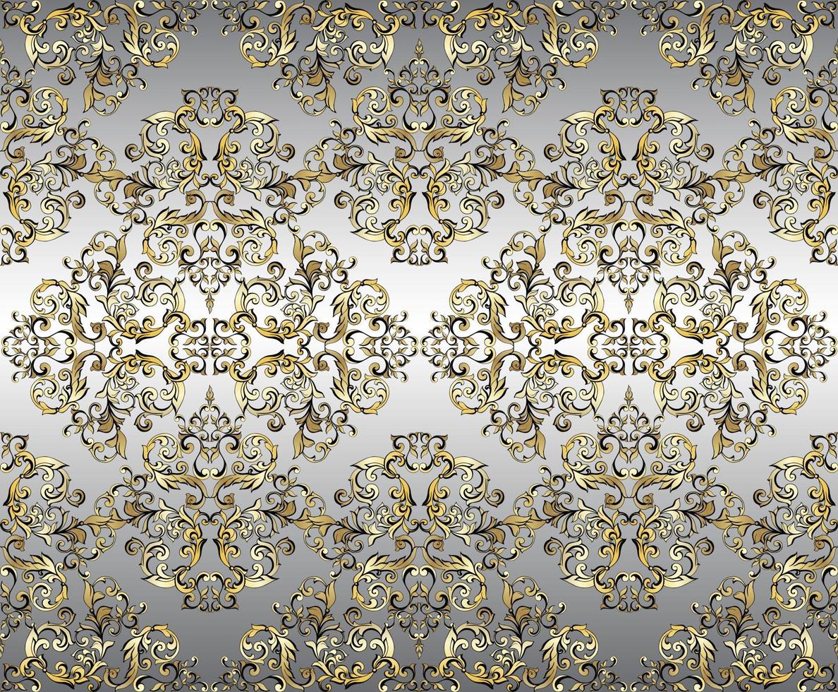 ornamento barroco de la vendimia del damasco del vector. acanto de estilo antiguo de patrón retro. patrones sin fisuras vector