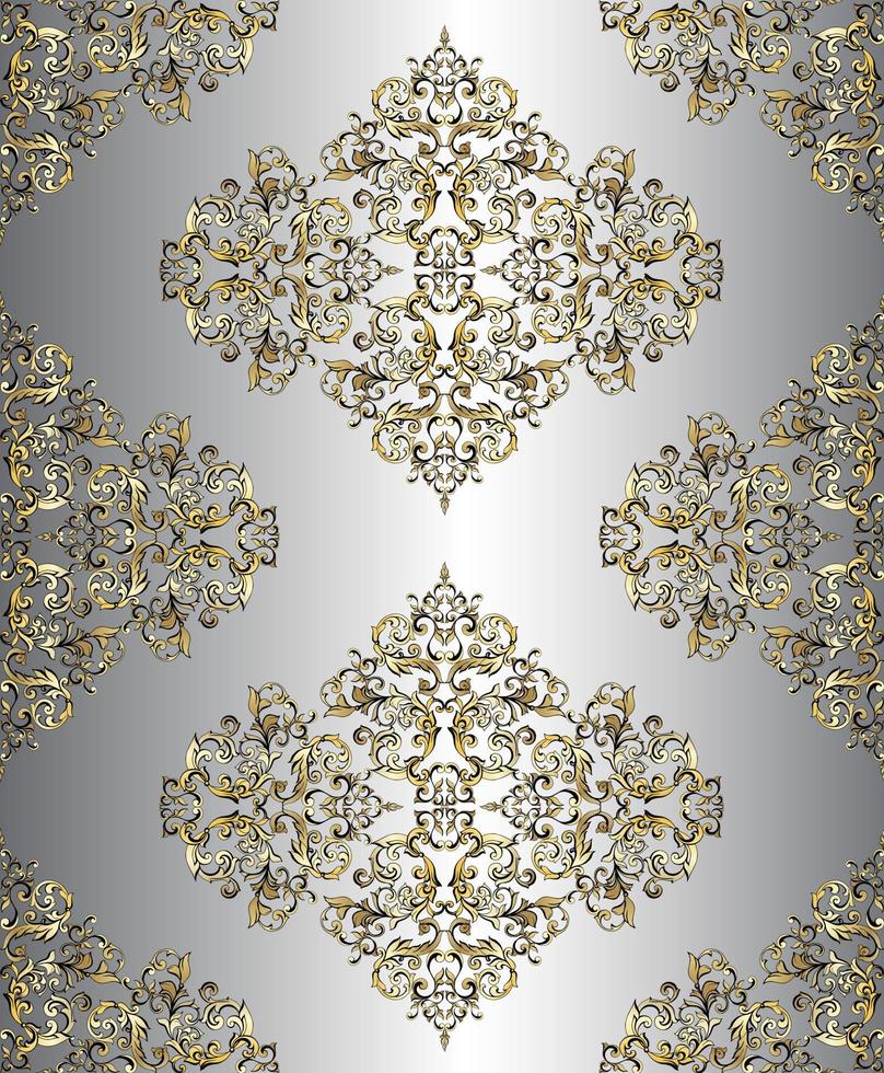 Vector damask vintage baroque ornament. Retro pattern antique style acanthus. Seamless pattern