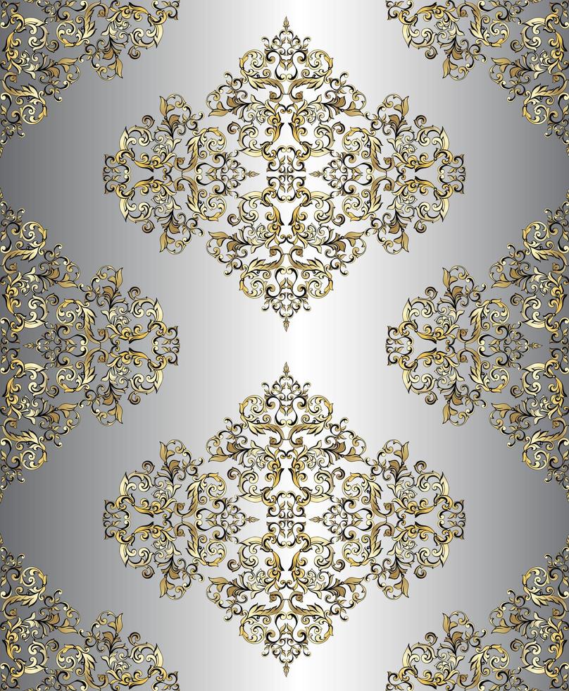 Vector damask vintage baroque ornament. Retro pattern antique style acanthus. Seamless pattern