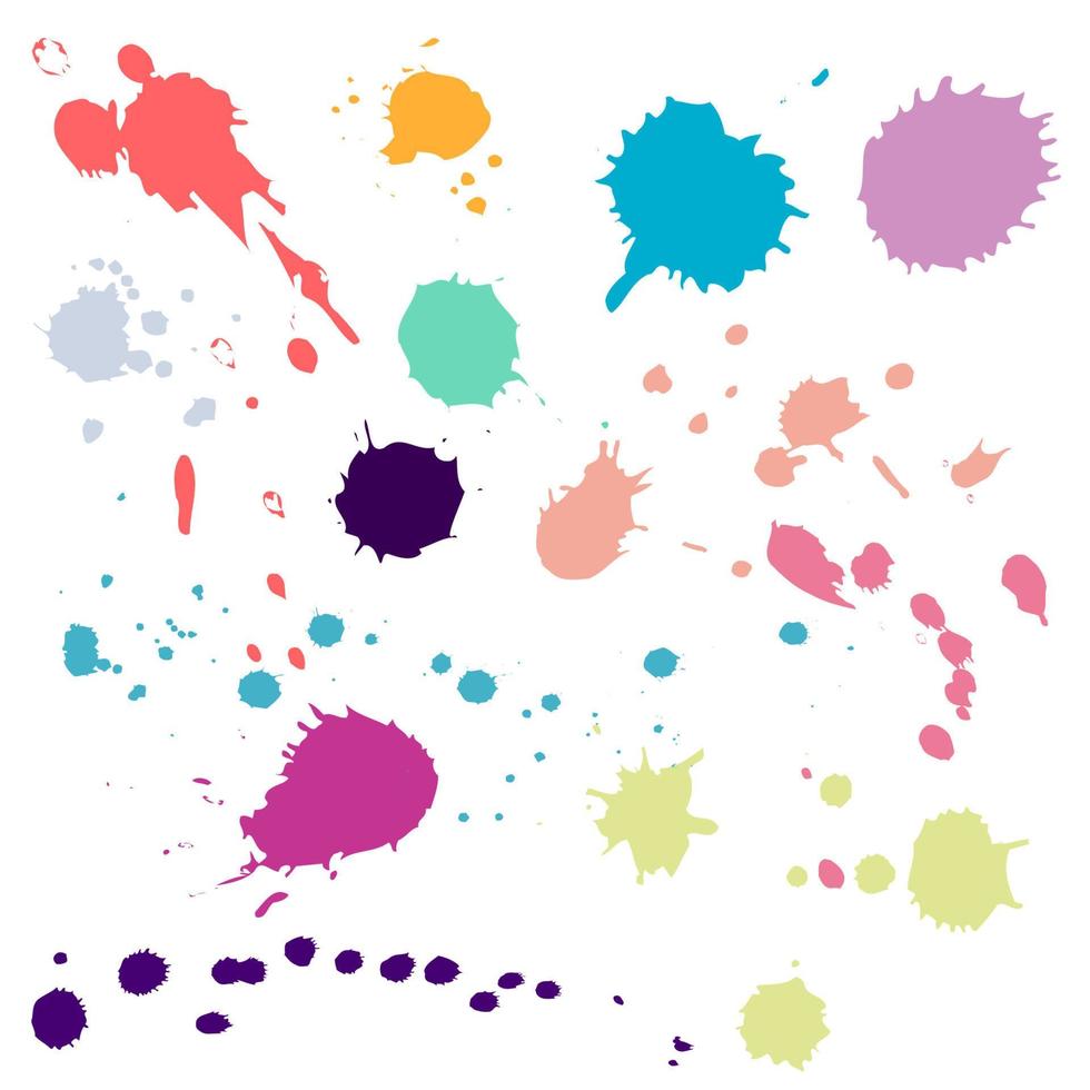 Color ink splashes. Grunge splatters. Abstract background. Grunge text banners vector