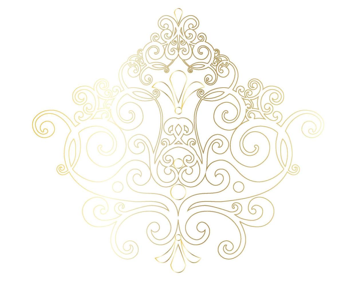 Remolino de ornamento de pergamino barroco vintage de damasco vectorial. remolino del escudo heráldico del monograma victoriano. retro floral hoja patrón borde follaje antiguo acanto caligrafía grabado tatuaje azulejo elemento de decoración vector