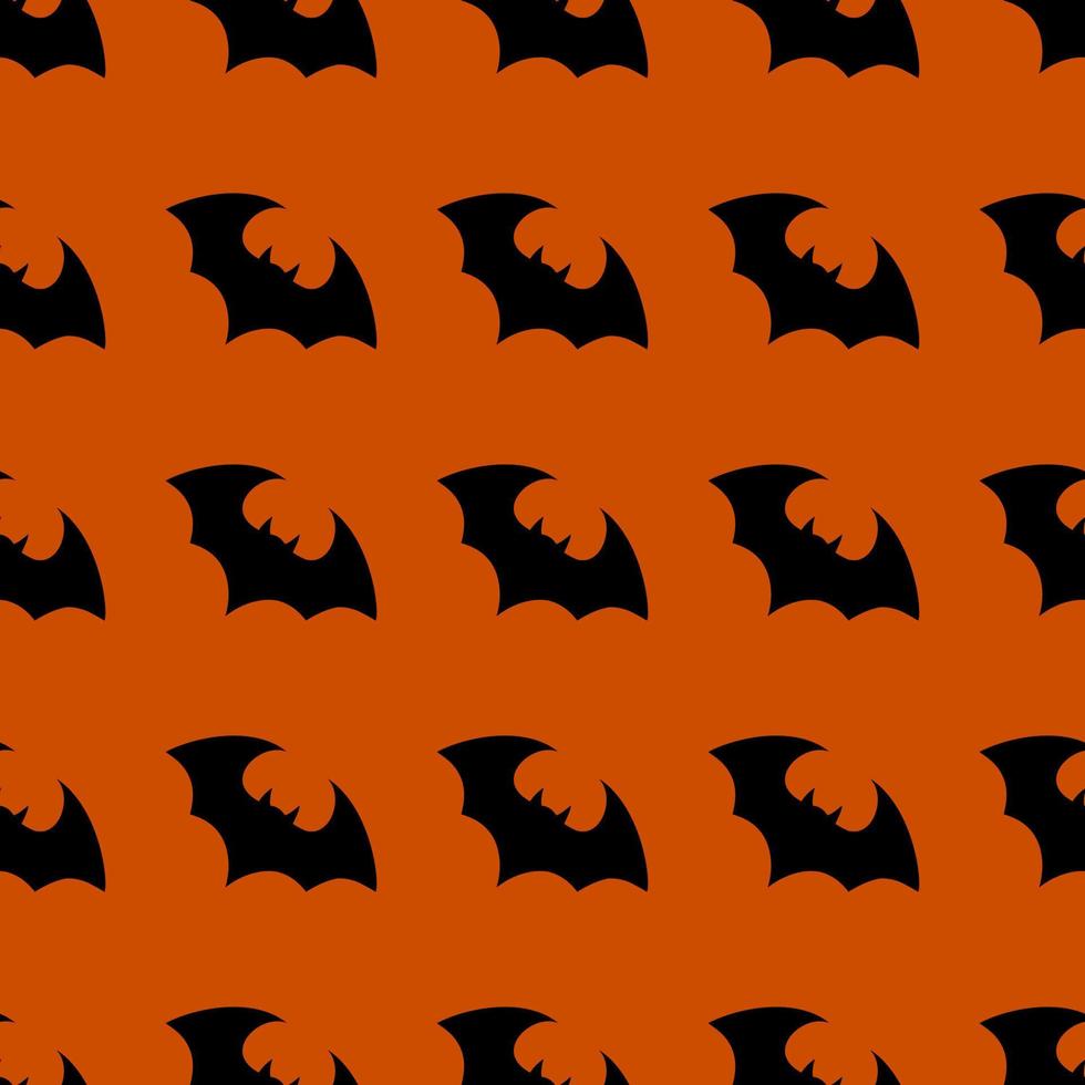 Halloween flying bat.  Vampire vector bat. Dark silhouette of bats flying in a flat style. Seamless pattern. Halloween background.