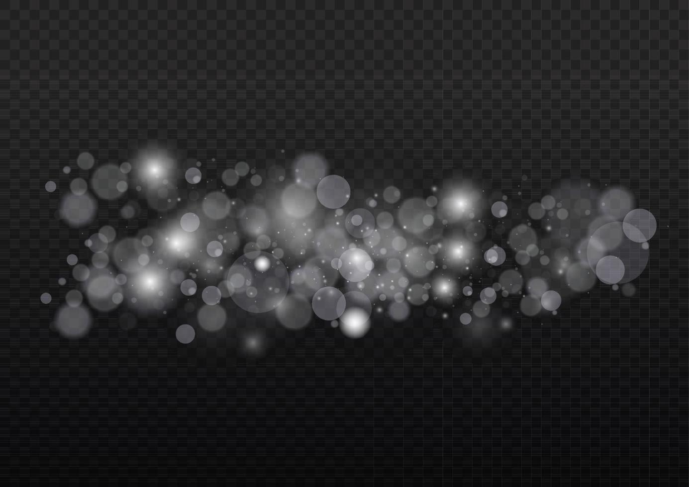 luces de bokeh brillantes abstractas de luz. efecto bokeh de luz aislado. fondo de navidad de polvo brillante. destello de destello de concepto de navidad. luz de polvo png blanco. vector