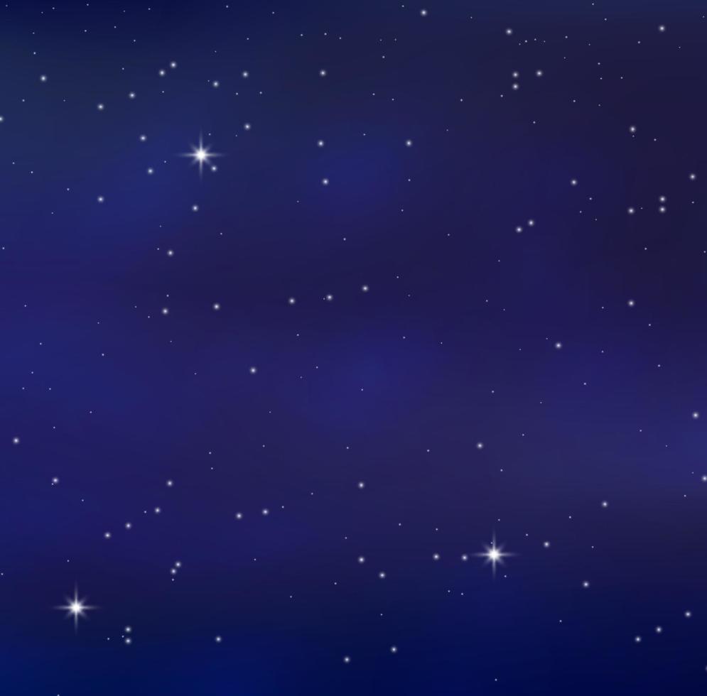 Night shining starry sky, blue space background with stars, space. beautiful night sky. vector