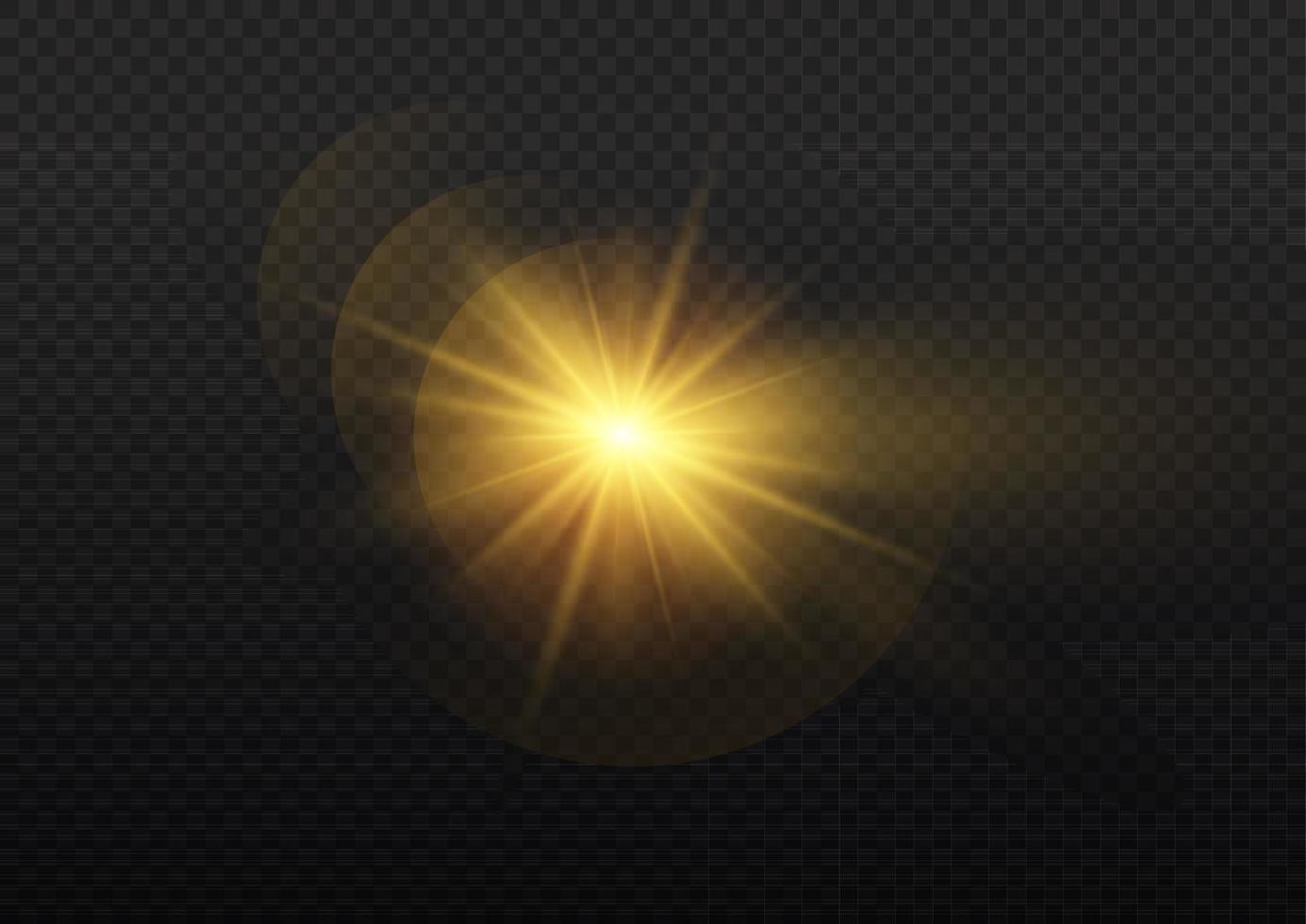 Vector sun light special lens flare light effect. front lens sun flare. Vector blur in radiance light. Decor element. Horizontal star beams and spotlight. star