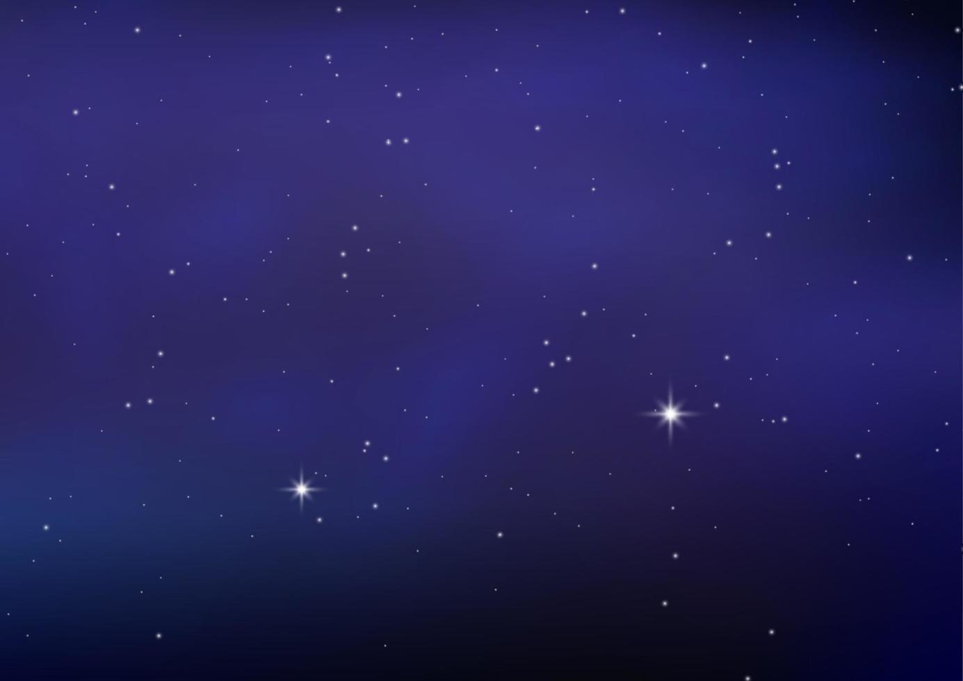 cielo estrellado brillante de noche, fondo espacial azul con estrellas, espacio. hermoso cielo nocturno. vector