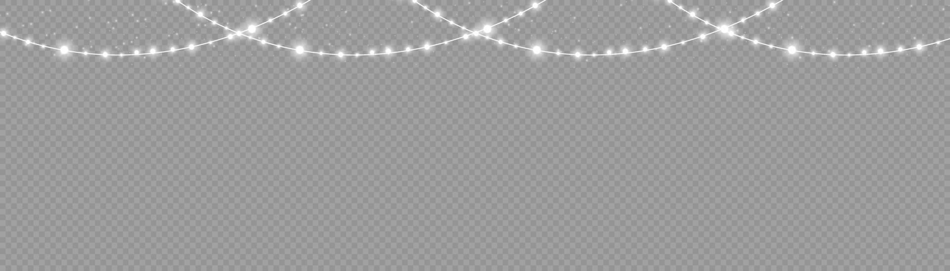 luces de navidad aisladas. guirnalda brillante de navidad para el año nuevo y la navidad. efecto de luz. ilustración vectorial vector