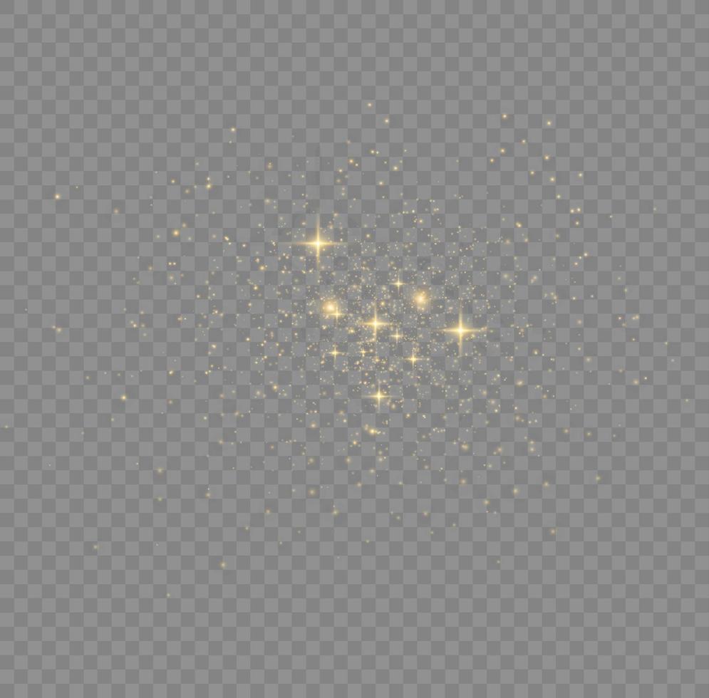 Yellow sparks glitter special light effect. Vector sparkles. Christmas abstract pattern. Sparkling magic dust particles