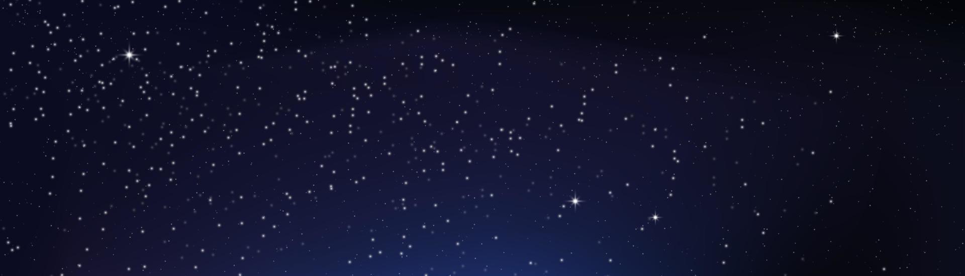 cielo estrellado brillante de noche, fondo espacial azul con estrellas, espacio. hermoso cielo nocturno. vector