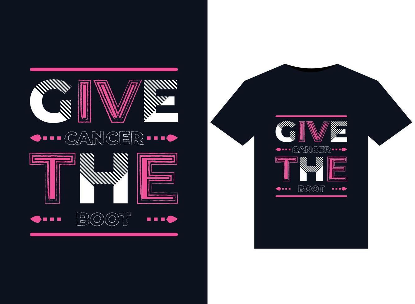 Give Cancer The Boot t-shirt design vector, graphic prints. vector