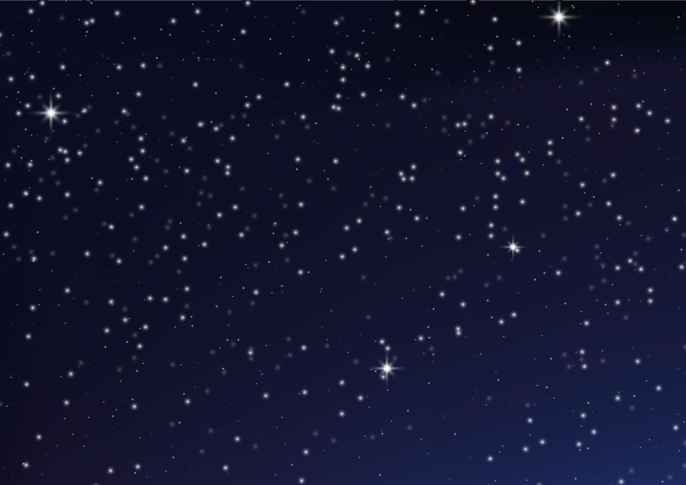 cielo estrellado brillante de noche, fondo espacial azul con estrellas, espacio. hermoso cielo nocturno. vector