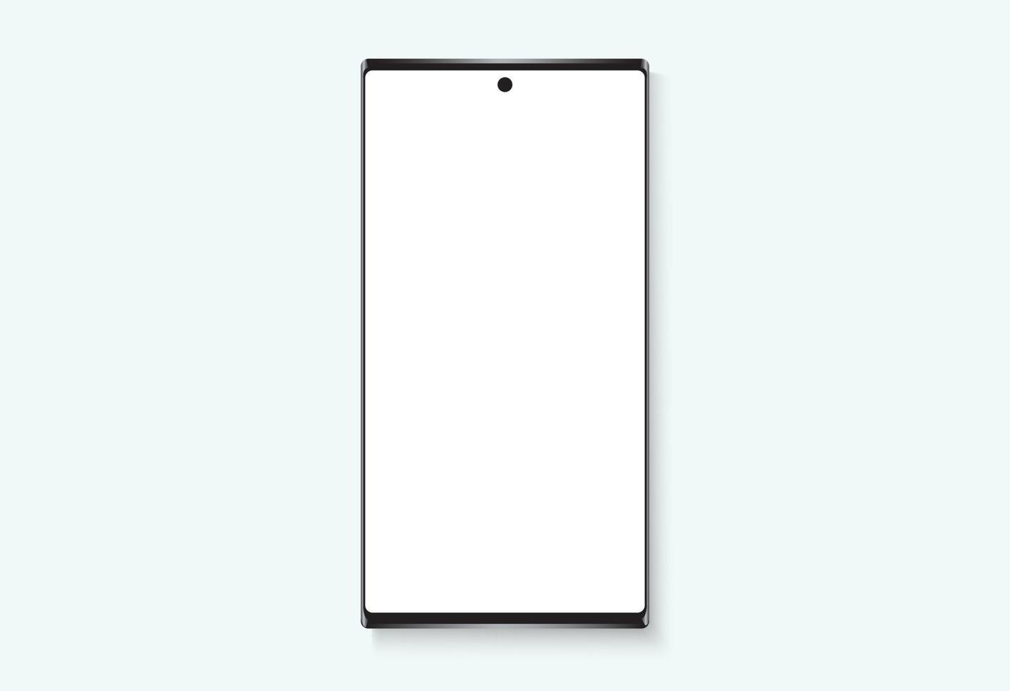 bisel delgado moderno teléfono inteligente dispositivo blanco pantalla en blanco maqueta ilustración tecnología icono vector