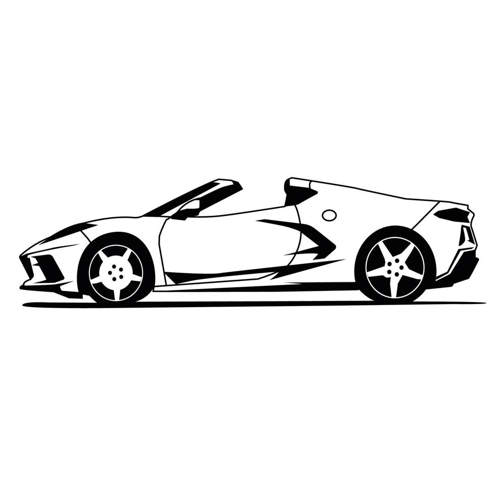 car side view black and white vector design