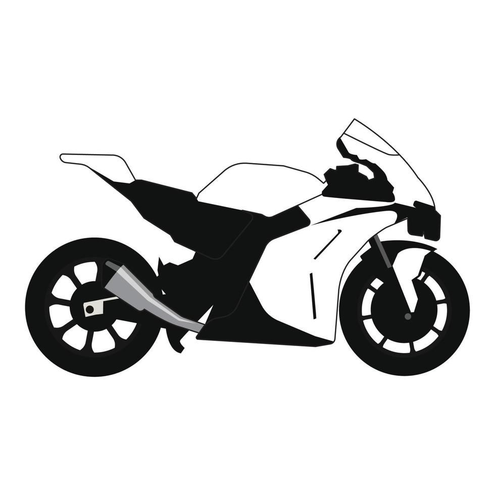 vista lateral de la bicicleta de carrera diseño vectorial en blanco y negro vector