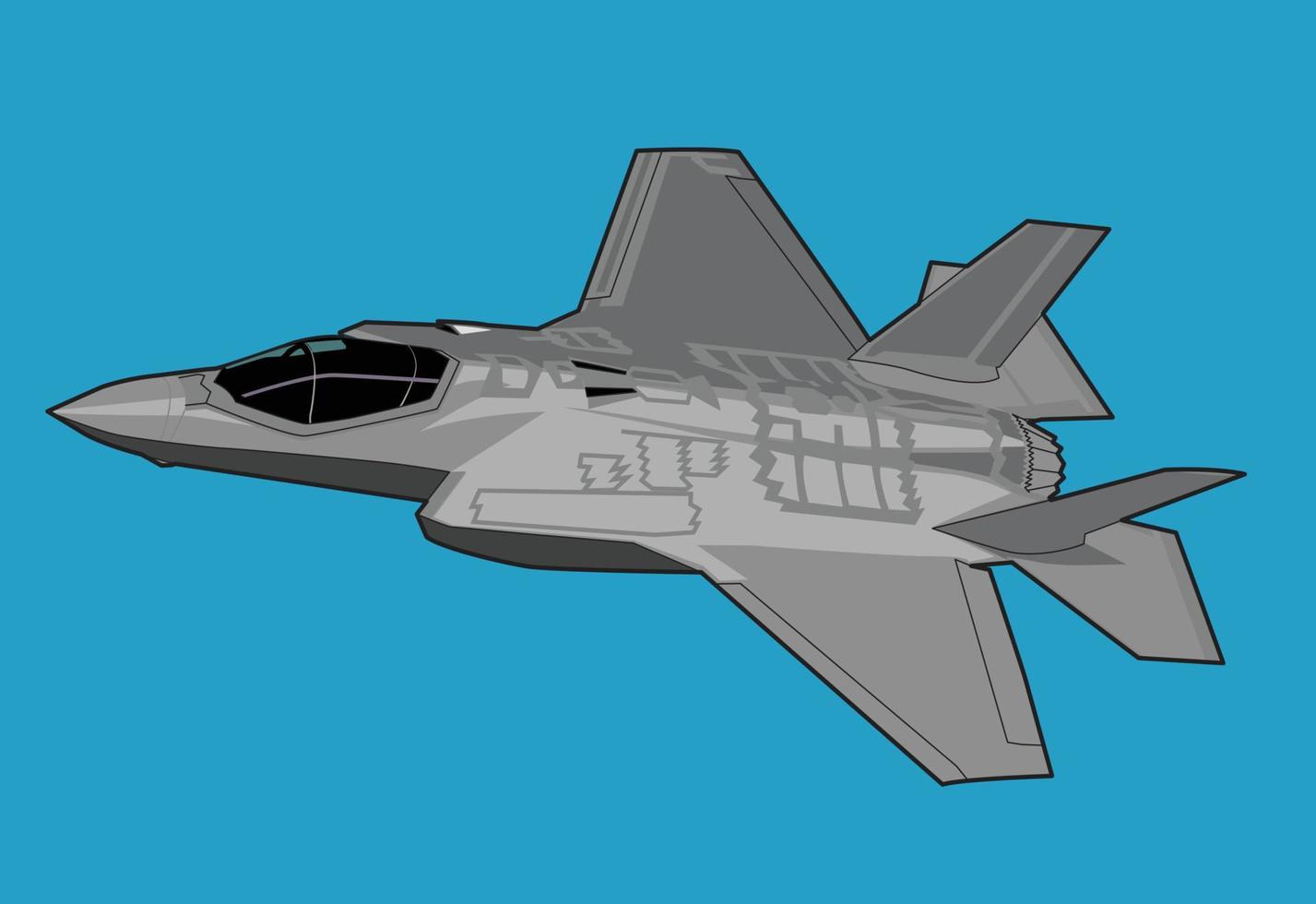 diseño de vector de ilustración de avión de combate furtivo f35