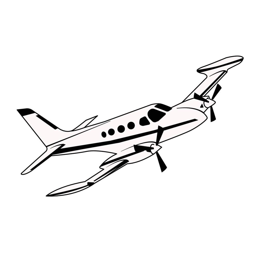 small aircraft black and white vector design