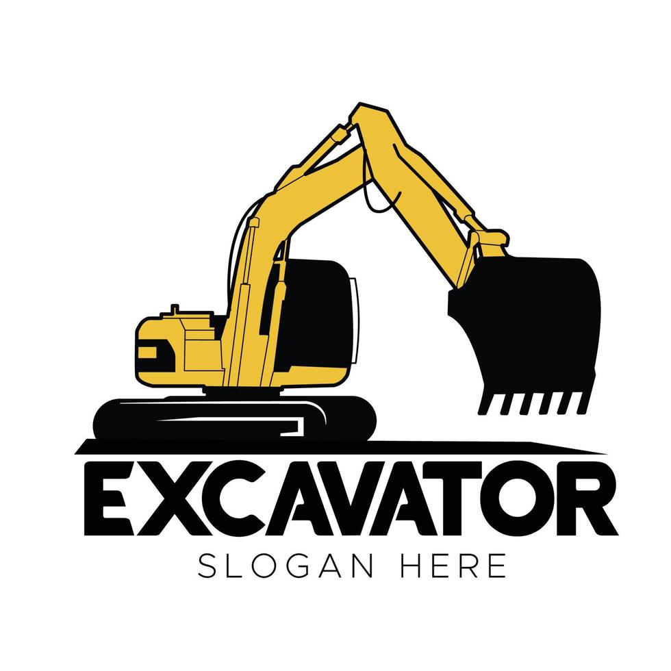 diseño de vector de plantilla de logotipo de excavadora