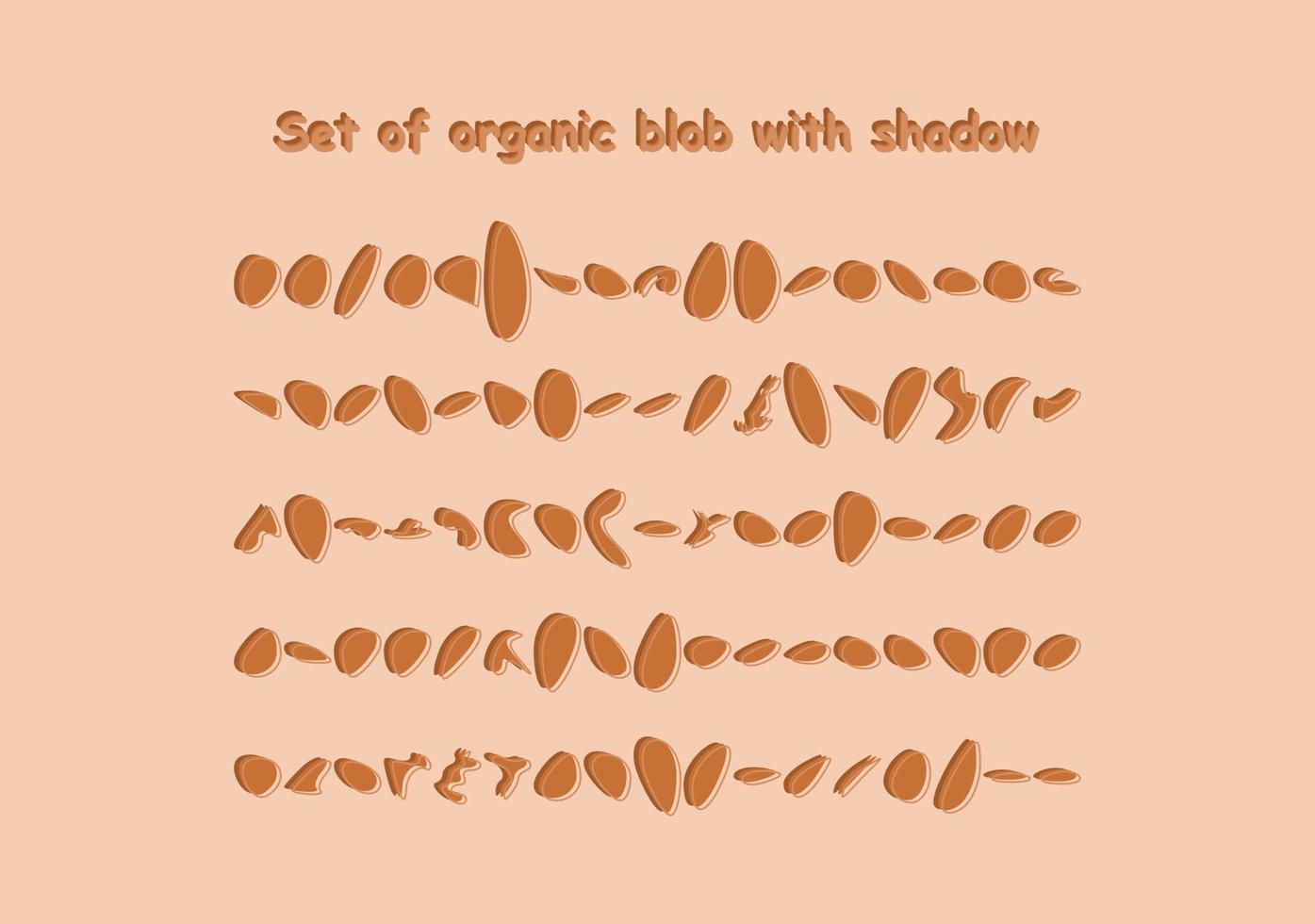 set of organic blob with shadow vector