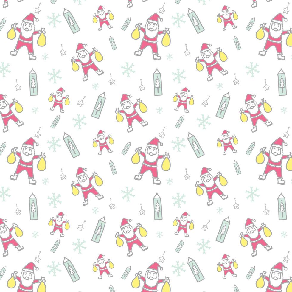 Cute Christmas pattern seamless background vector