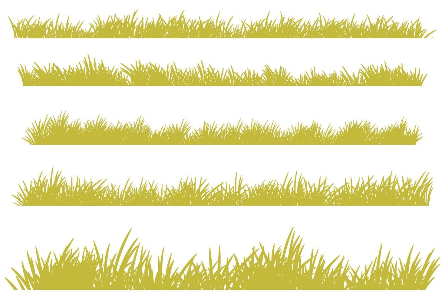 dry grass. brown grass set vector