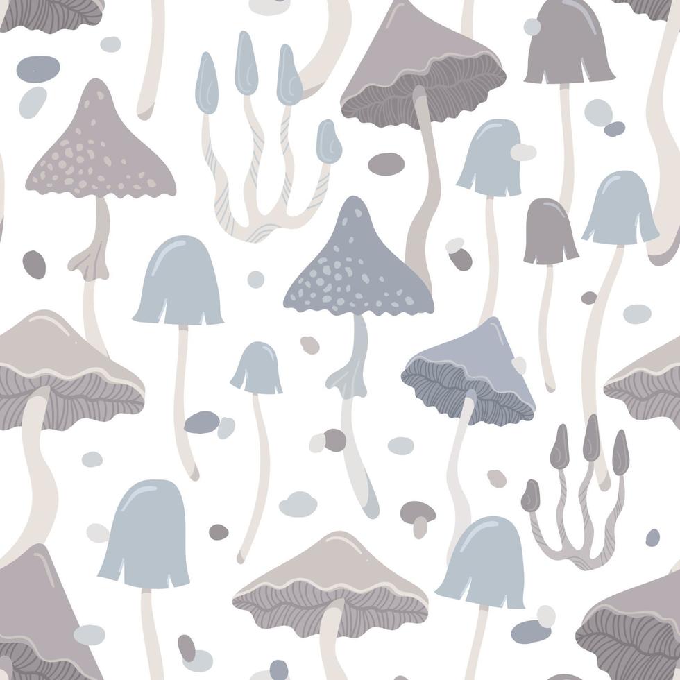 cute different mushrooms with Toadstool. seamless pattern vector