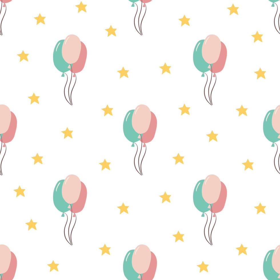 birthday party design pattern. Balloons celebration seamless pattern vector