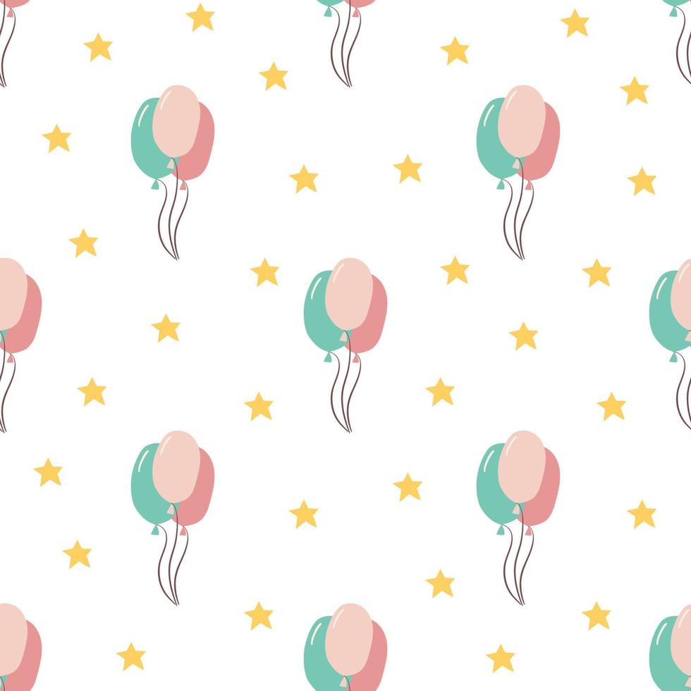 birthday party design pattern. Balloons celebration seamless pattern vector