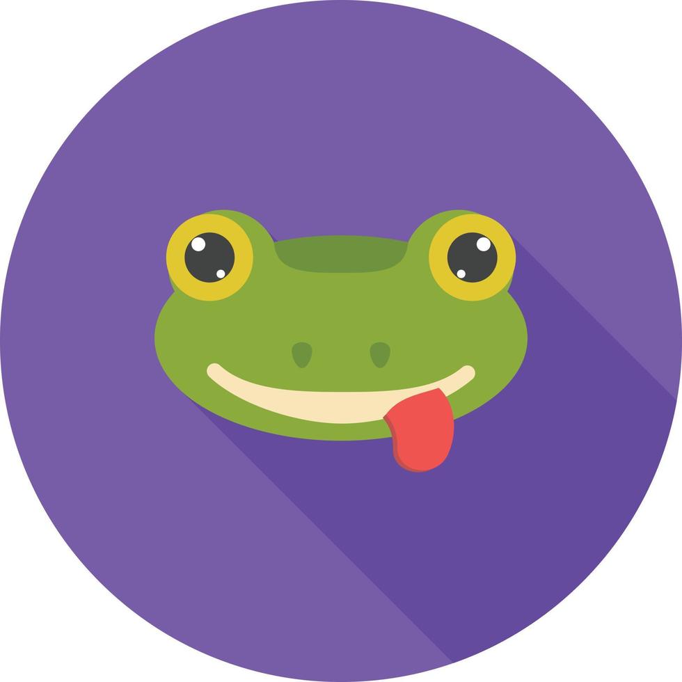 Frog Face Flat Long Shadow Icon vector