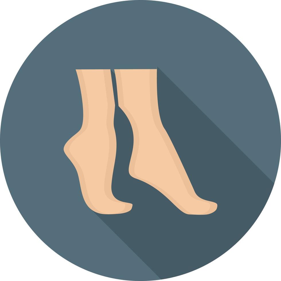 Tip Toe Flat Long Shadow Icon vector