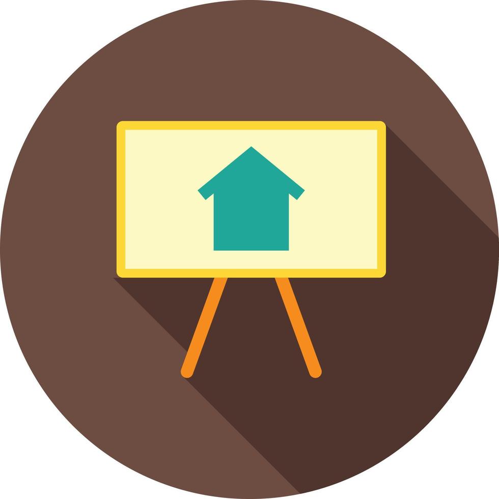 Drawing of House Flat Long Shadow Icon vector