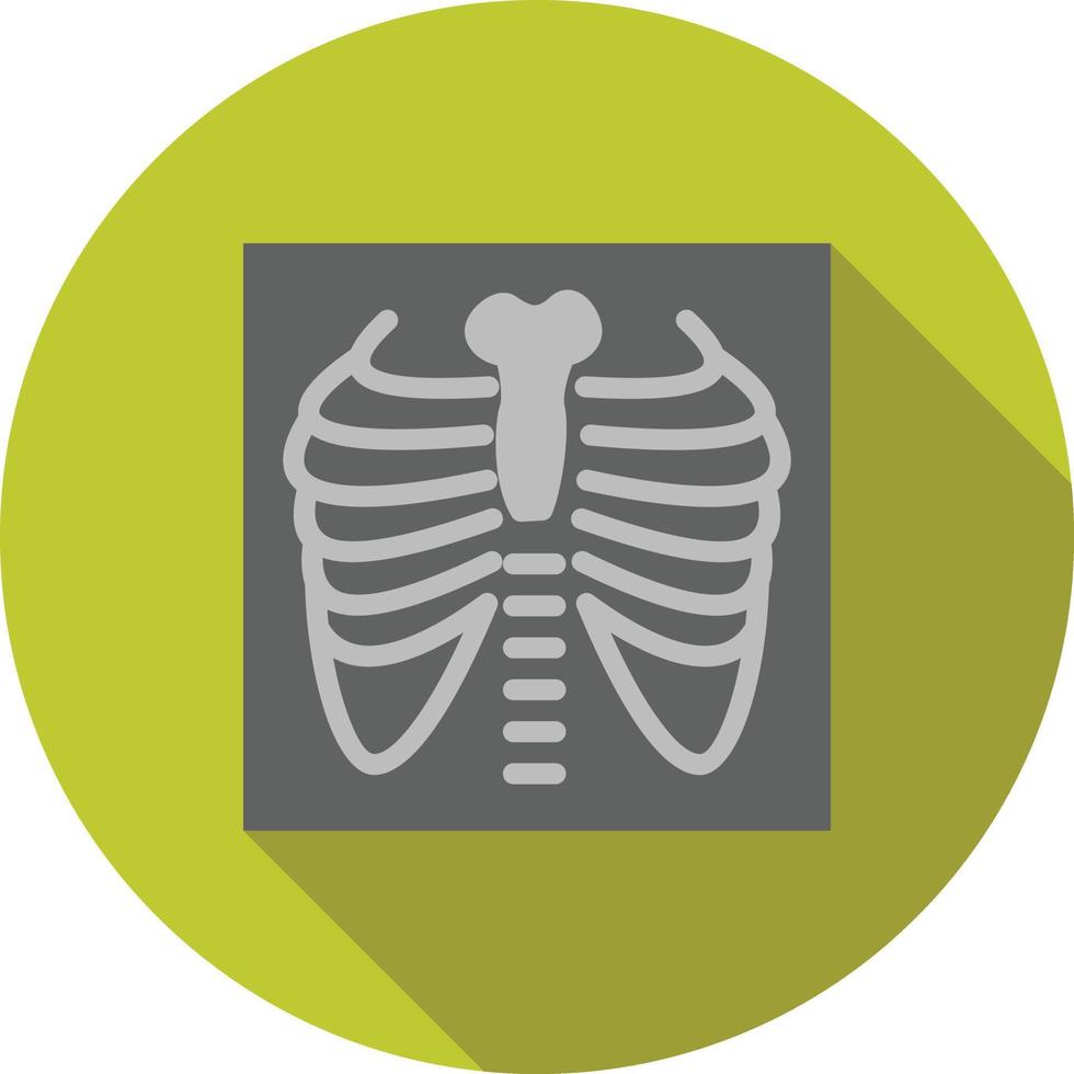 Lungs X ray Flat Long Shadow Icon vector