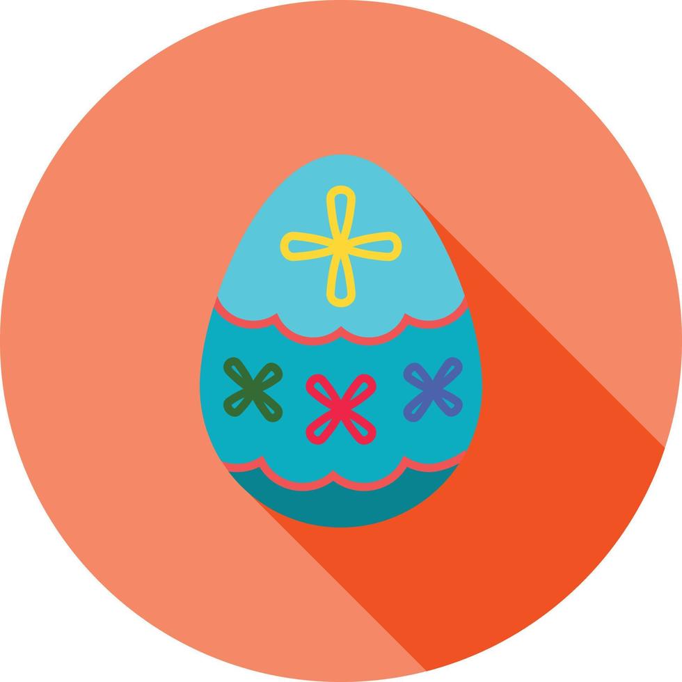 huevo de pascua ii icono de sombra larga plana vector