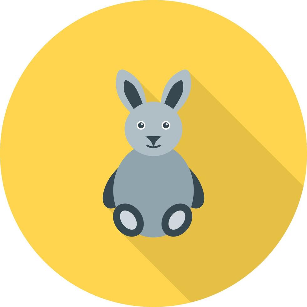 Bunny Flat Long Shadow Icon vector