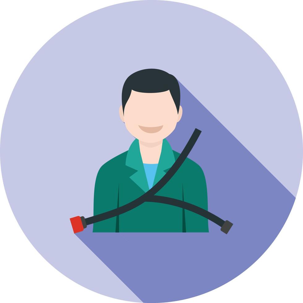 Seat Belt Flat Long Shadow Icon vector