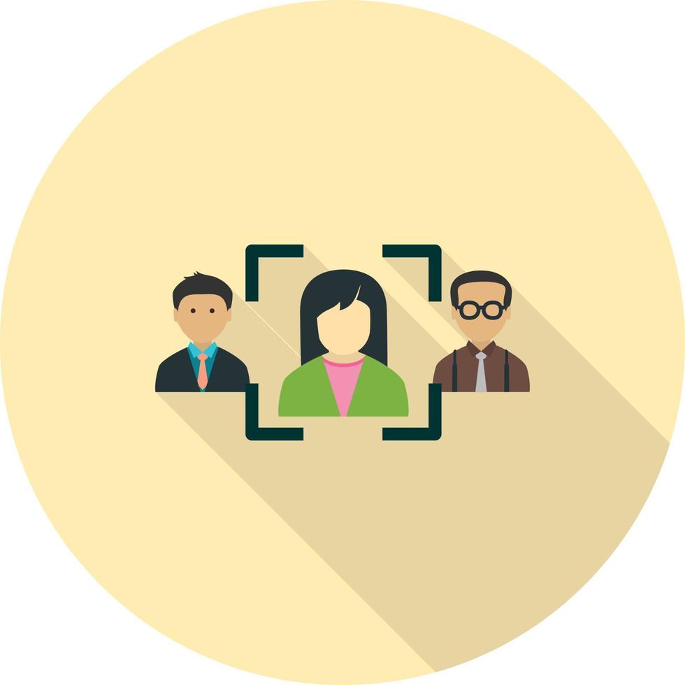 Select Candidate Flat Long Shadow Icon vector