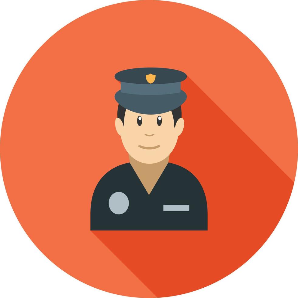 Policeman Flat Long Shadow Icon vector