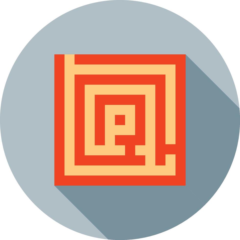 Maze Flat Long Shadow Icon vector