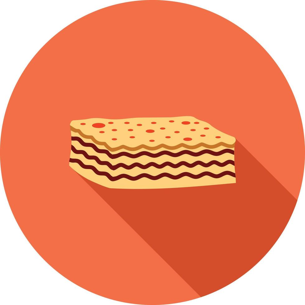 Lasagna Flat Long Shadow Icon vector