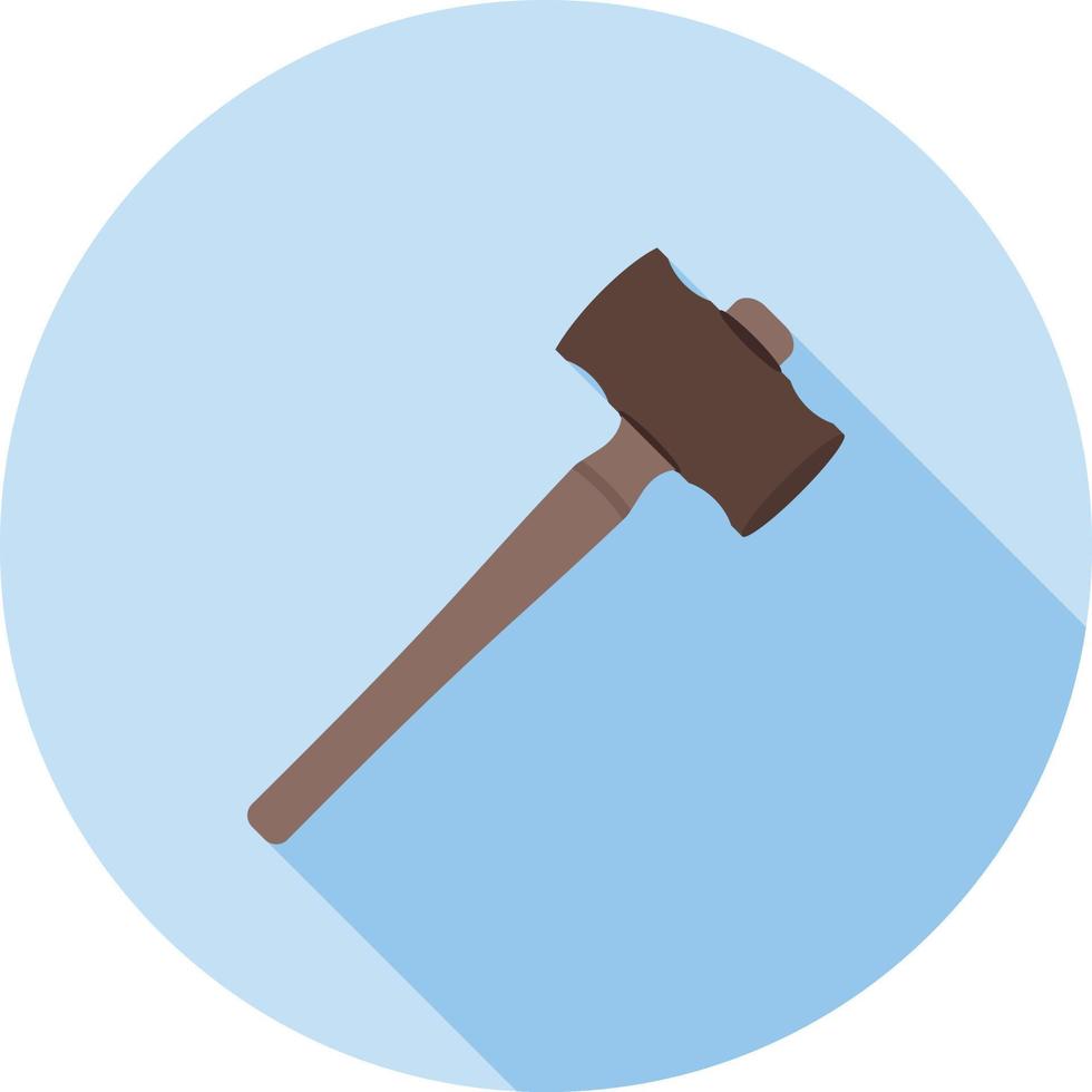 Mallet Flat Long Shadow Icon vector