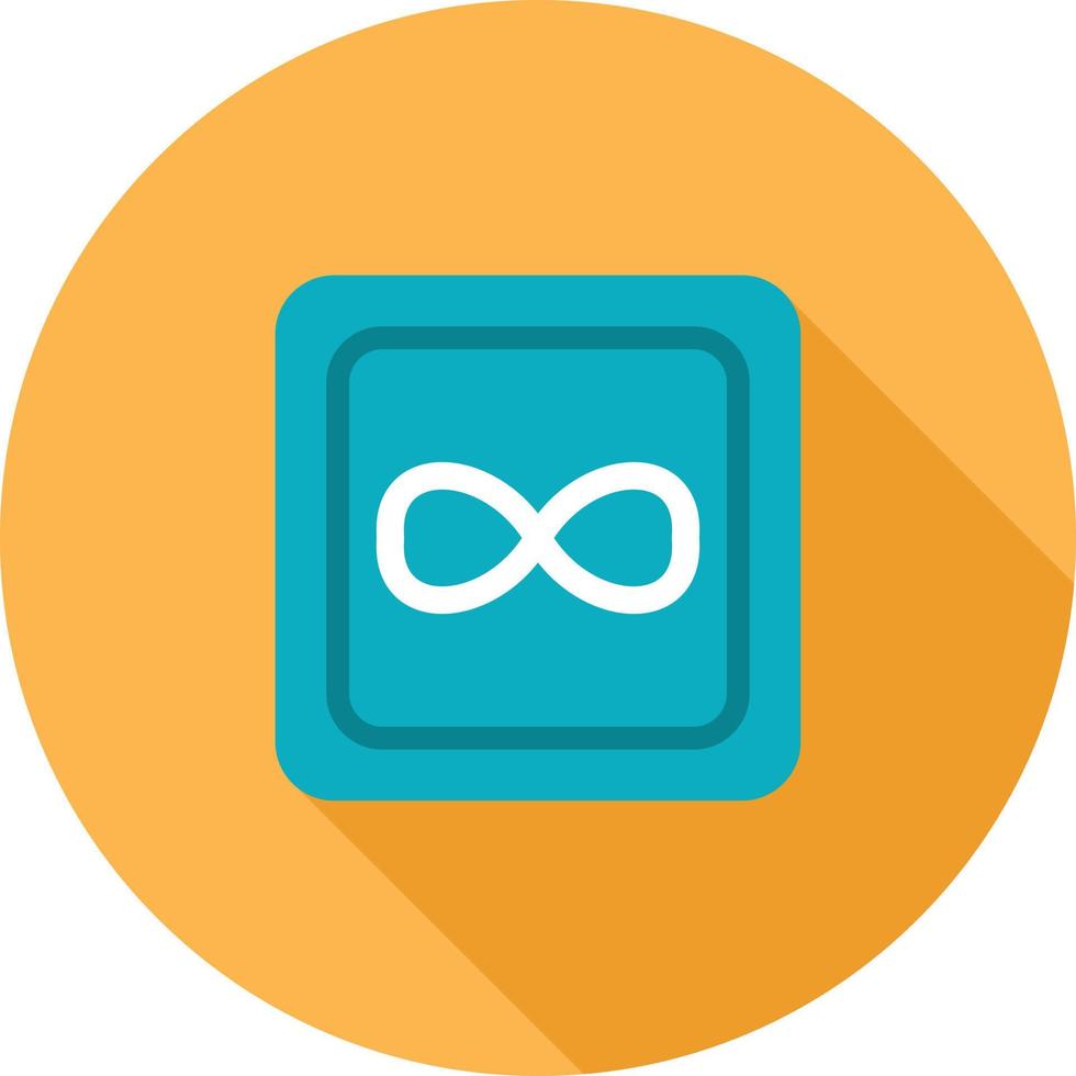 Infinity Symbol Flat Long Shadow Icon vector