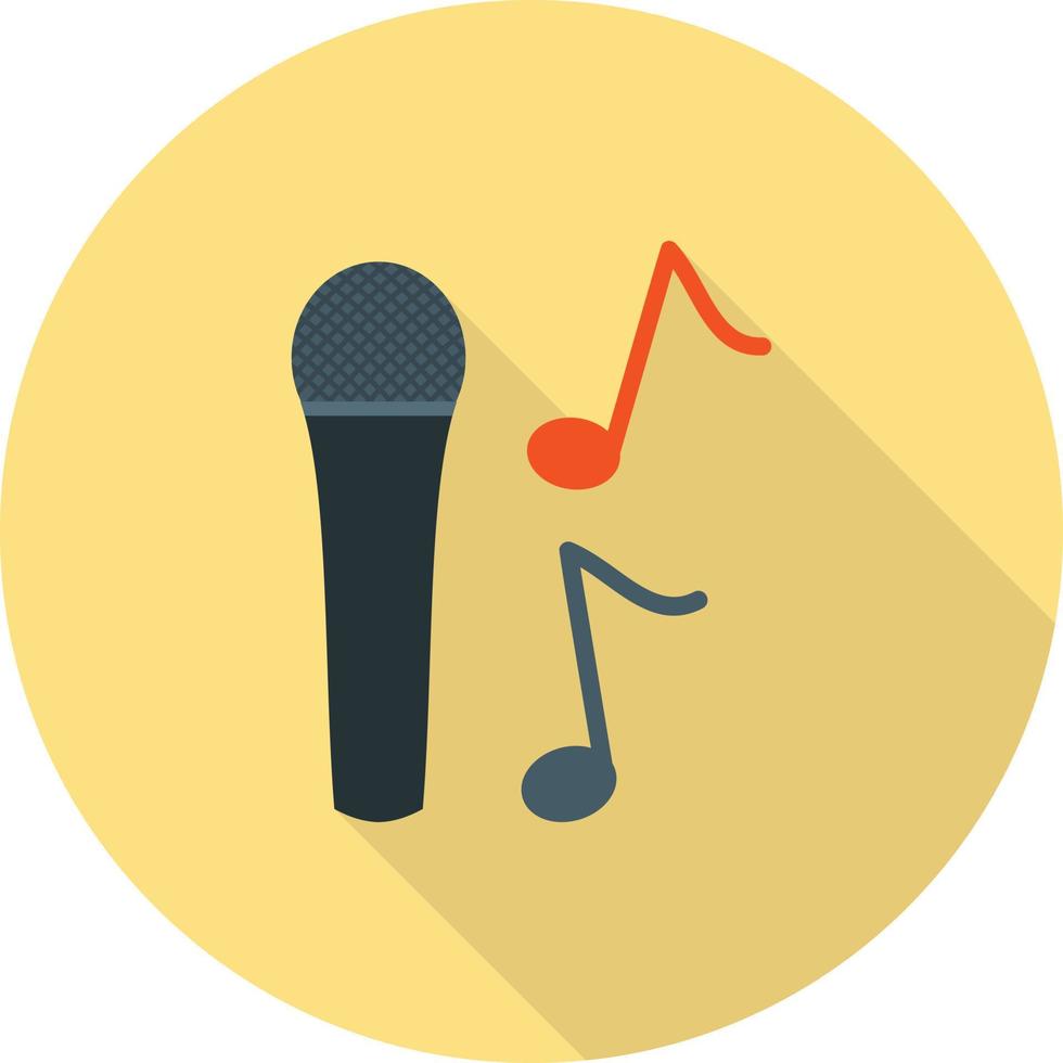 Singing on Mic Flat Long Shadow Icon vector