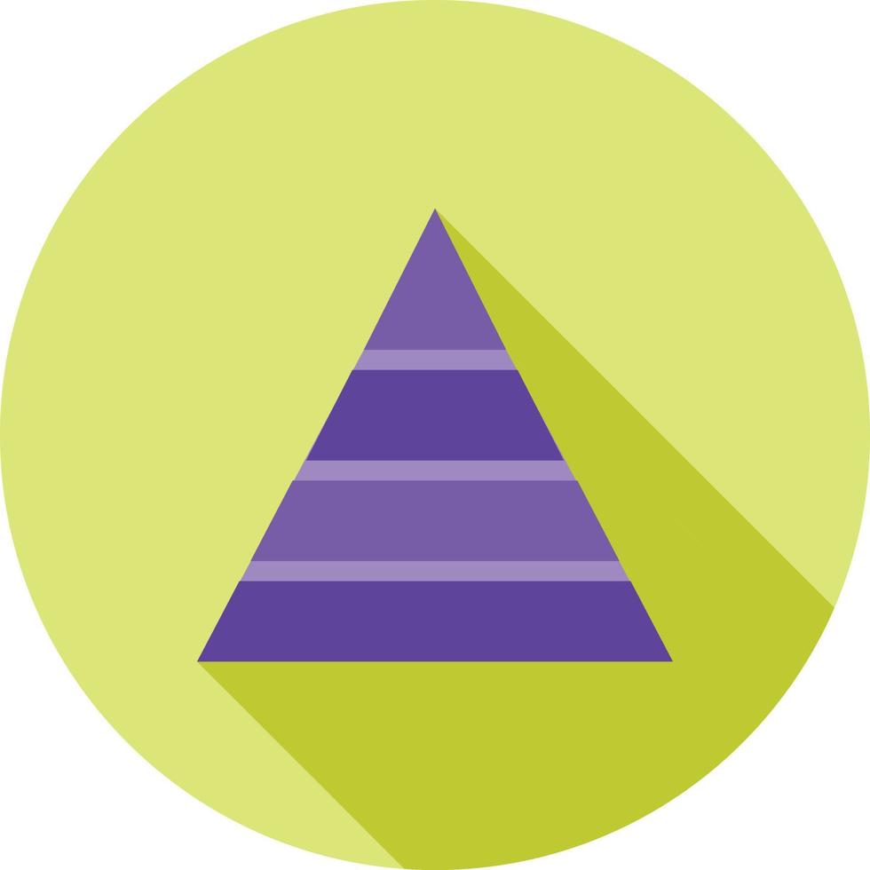 Pyramid Graph Flat Long Shadow Icon vector