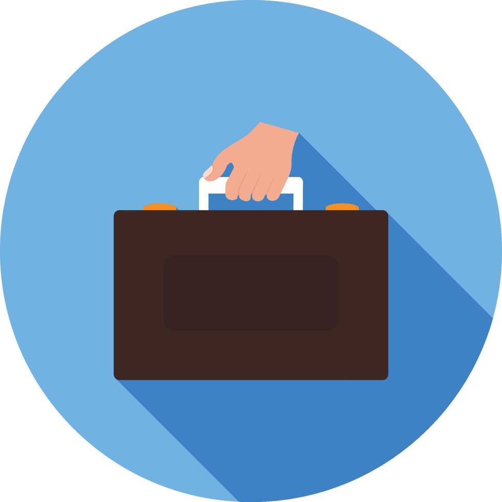 Holding Briefcase Flat Long Shadow Icon vector